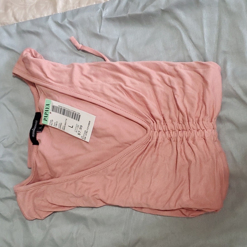 Papaya v neck long sleeve top